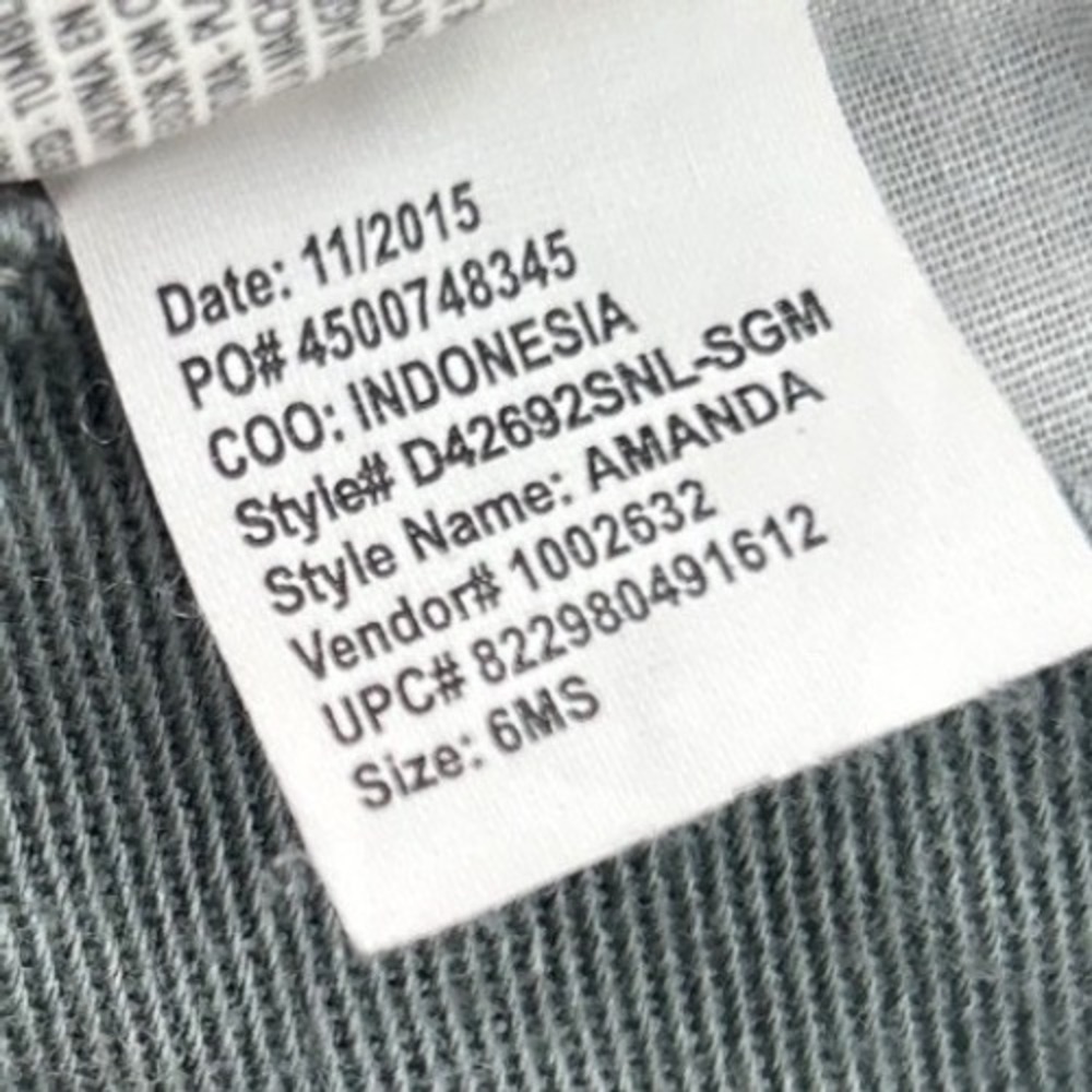 Gloria Vanderbilt Amanda High Rise Straight Leg Jeans Sage Green Size 6 Short - Picture 8 of 9